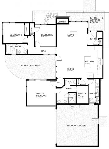 planos de casas de una planta tres dormitorios