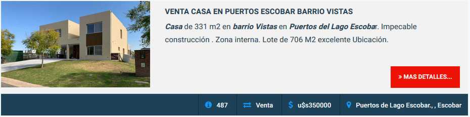 Puertos Escobar Ofertas inmobiliarias en casas