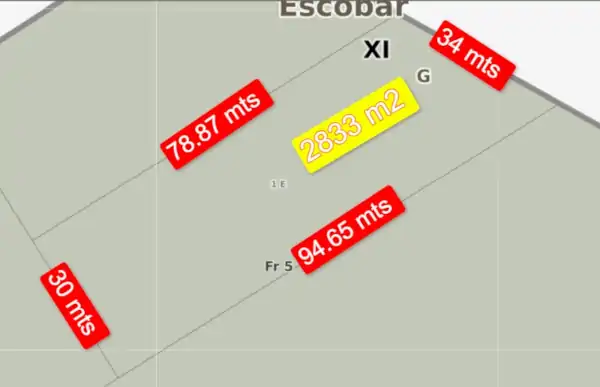 terreno comercial sobre panamericana escobar superficie y medidas